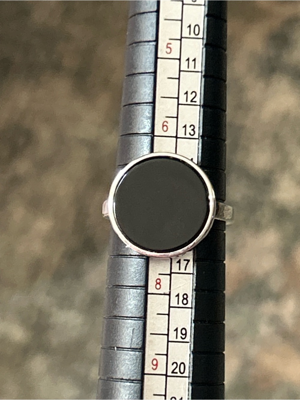 Black Obsidian Crystal Scrying Mirror Ring Sterling Silver S925 Divination